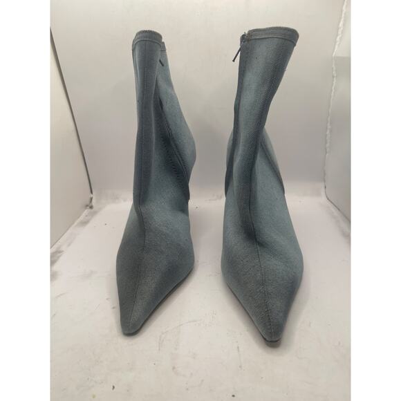 STEVE MADDEN Womens Blue Denim Brecken Pointed Toe Stiletto Booties 8 M - Picture 2 of 10